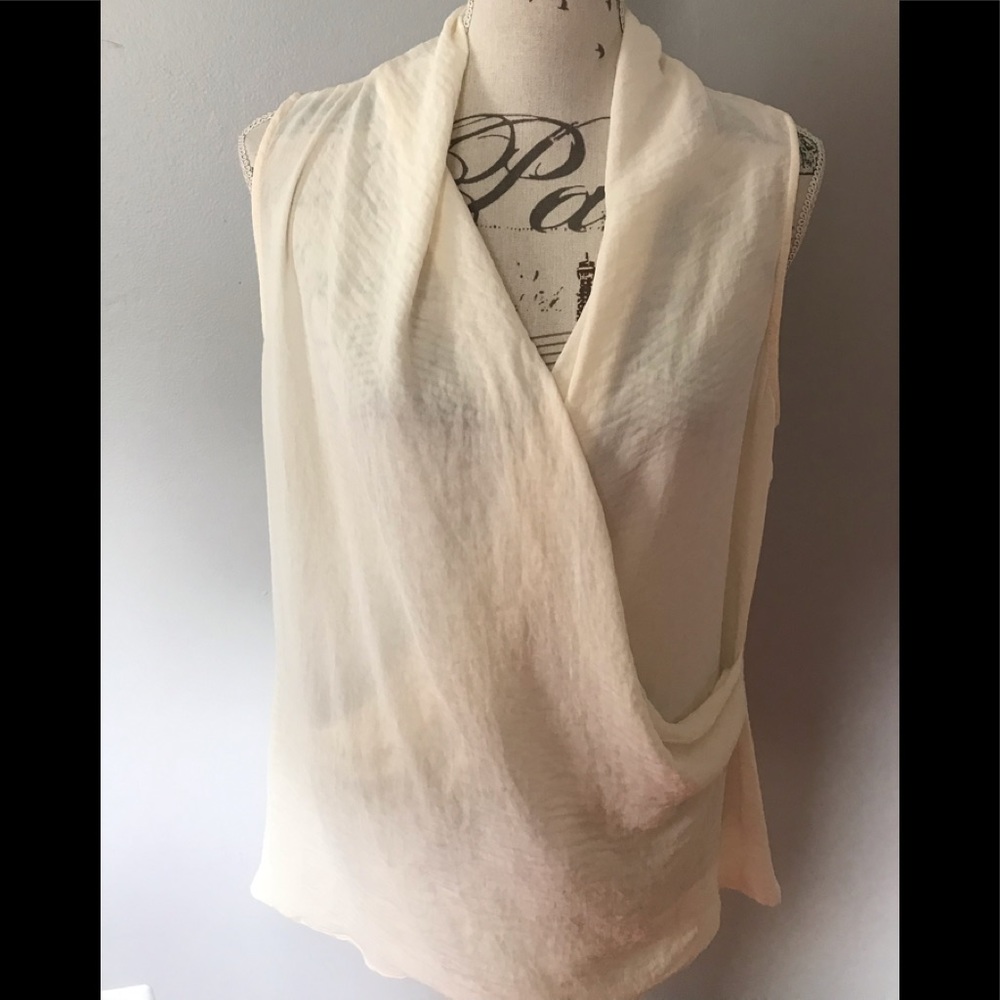 Cabi cream sheer blouse